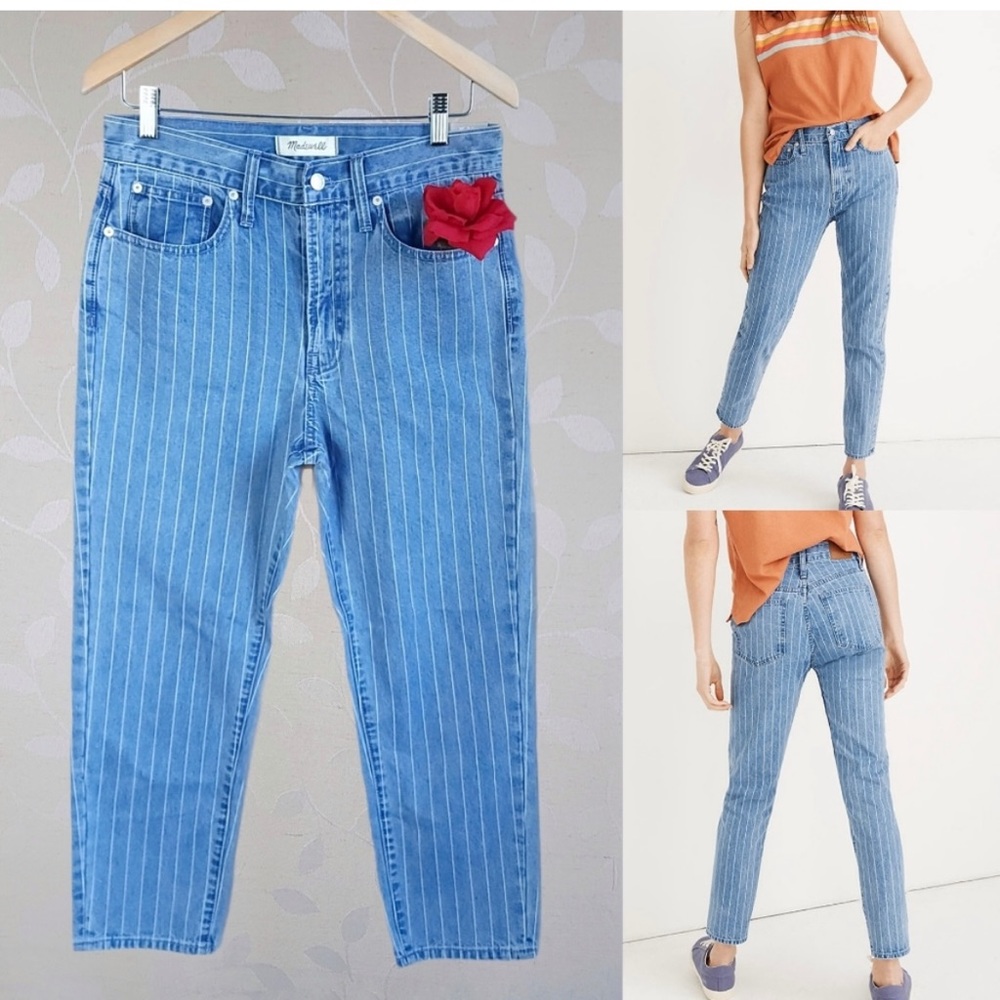MADEWELL The Perfect Vintage Crop Jean Pinstripe